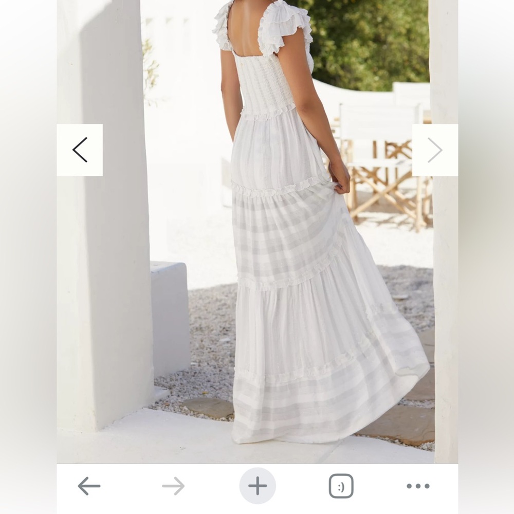 PQ Swim White Ruffled Strap Tiered Maxi Dress - Picture 8 of 9